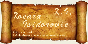 Kosara Isidorović vizit kartica